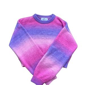 H&M Pink & Purple Ombre Crewneck Sweater